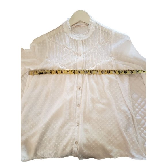 Zara Cream Swiss Dot vintage Bohemian top - Picture 9 of 10